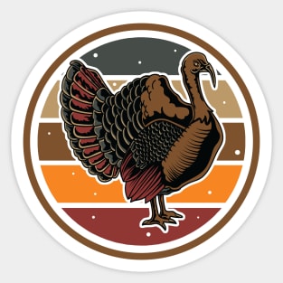 Thanksgiving Turkey Retro Vintage Sticker